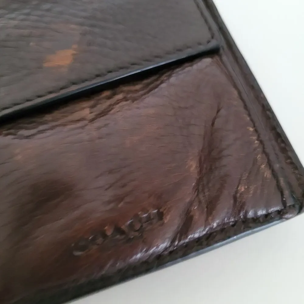 Coach Designer Mens Wallet Brown Bifold Leather Folding Medium Logo Classic